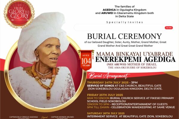Shedrack Agediga To Lay Mother To Rest July 25 @Sokebolou Community